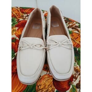 Dolce Vita Bone Beige Khaki Slip On Bow Detail Loafers 6.5 Ladies Shoes.